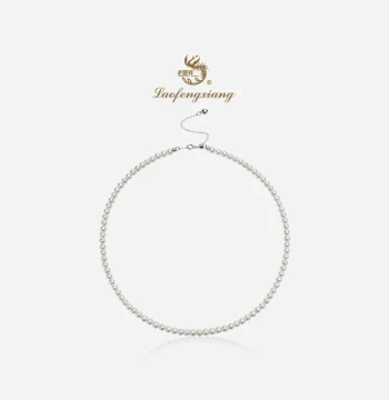 Lao Feng Xiang Official Freshwater Pearl Necklace with S925 Silver Millet Beads, Authentic Mother's Day Gift, Choker Collarbone Chain