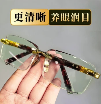 [Factory Direct] Premium Rimless Reading Glasses for Middle-Aged and Elderly, HD Blue Light Blocking, Stylish Unisex Design