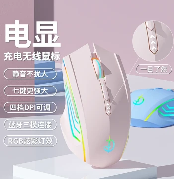 Bluetooth Wireless Mouse, Silent Rechargeable Gaming Esports Mouse for Men and Women, Compatible with Desktops and Laptops