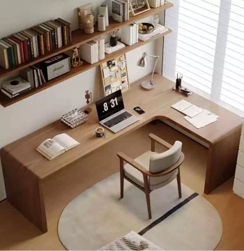 Strictly Selected Solid Wood L-Shaped Desk Home Corner Computer Desk Student Study Writing Desk Bedroom Corner Workstation