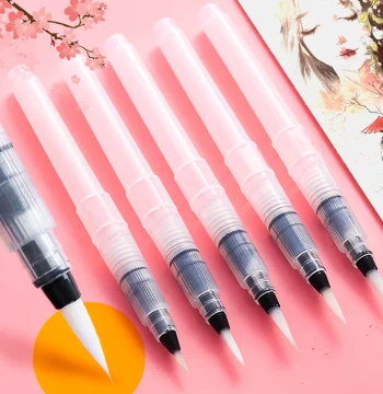 Water Brush Pen Set for Beginners - Large Capacity Watercolor, Gouache, and Solid Paint Kit with Liner Brushes for Students and Artists