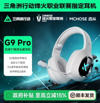 MCHOSE G9 Pro Headset – Over-Ear Gaming Headphones for PC, Quad-Mode Connectivity Including Triple Bluetooth, Wireless with Microphone