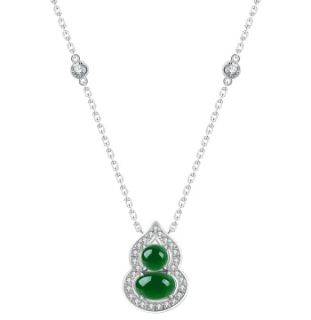 CIGALONG Long Zijia Small Gourd Jade Necklace and Bracelet, Fu Lu New Chinese Style Jewelry, Mother's Day Gift