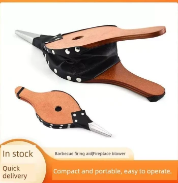 Manual Outdoor BBQ Air Blower Tool - Wooden Bellows for Fireplaces and Grilling, Cross-Border Supply