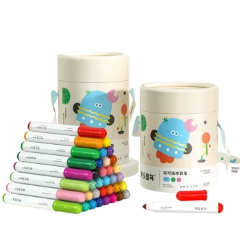 Joan Miro Giant Washable Watercolor Pens for Kindergarten - Non-Toxic, Clean Hands, Water-Soluble Art Set for Toddlers & Students (12/24 Colors)