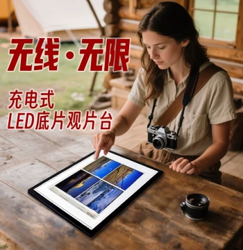 Portable Rechargeable Film Viewer - Black Mesh-Free Light Source for Film Duplication, Anti-Newton Ring Wireless Negative Viewer