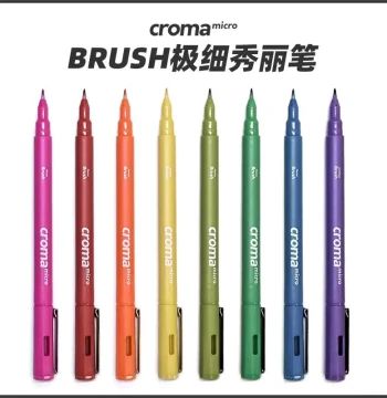 croma Colored Fineliner Pen Drawing Set Art Special Soft Brush Pen Watercolor Student Anime Waterproof Soft Tip Brown Gray Outline Pen Journal brushlettring Calligraphy Pen