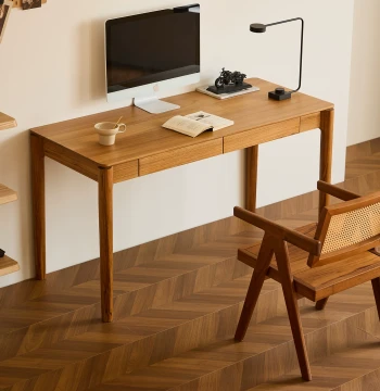 Jijian Burmese Teak Nordic Minimalist Solid Wood Desk Home Custom Writing Table Small Apartment Office Desk with Drawers