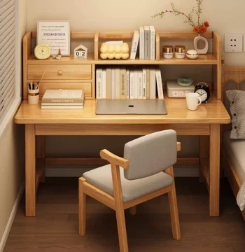 Solid Wood Desk Student Home Study Writing Table Simple Table Bedroom Computer Desk Office Desk and Chair Combination