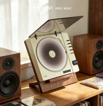 SYITREN CD Player Stand for R300 - Custom Black Walnut Solid Wood Bracket