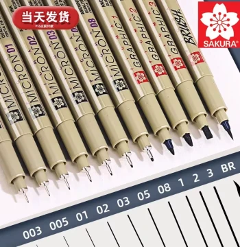 Japan Sakura Fine Liner Pens for Art, Waterproof Sakura Brand Outline Pens for Hand Drawing, SAKURA Simple Sketch Pens, Brown Drawing Manga Outline Painting Design Drafting Sketching Pens Kuma