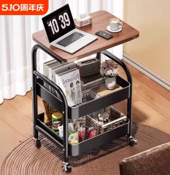 Mobile Storage Cart with Shelves - Versatile Bedside Table, Living Room Sofa Side Table, Tea Table & Snack Organizer