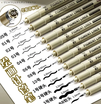 Fineliner Pens for Art - Waterproof, Smudge-Proof Soft Tip Drawing Set for Students, Black Oil-Based Ultra-Fine 0.5mm for Sketching, Comics, and Design