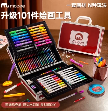 mobee Kids Watercolor Pen Gift Set – Washable Markers for Elementary Students, Art Supplies, Birthday & Children's Day Gifts for Boys and Girls