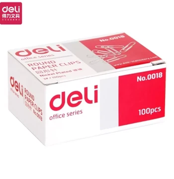 Deli Paper Clips for Office Stationery, Colored Large-Size Document Clips and Bookmarks, Model SJJF-1