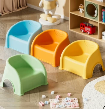 Children's Backrest Study Chair, Small Stool, Thickened Seat, Baby Sofa Dining Chair, Non-Slip Bench, Infant Bathing Stool