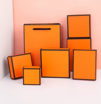 In-Stock Fashion Jewelry Box, Orange Earring Necklace Jewelry Case for Brooches and Rings, Gift Packaging Box