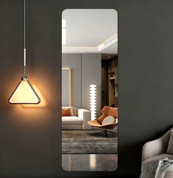 Full-Length Mirror Home Wall Sticker Wardrobe Invisible Dressing Mirror Cabinet Door Acrylic No-Drill Glass HD