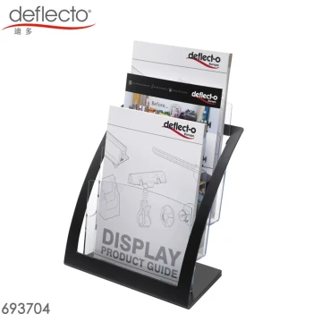 A4 Three-Tier Display Stand, Desktop Document Rack, Acrylic Multi-Layer File Promotion Rack, Office File Storage Box, Catalog Rack, Newspaper Rack, Magazine Rack, Bank and Hotel Front Desk Promotion Stand