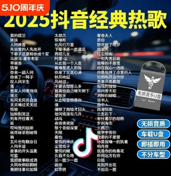 Car USB Drive with Songs, 2025 New Hit Chart, Burmester Audio Lossless High-Quality Sound, Car Music USB Drive
