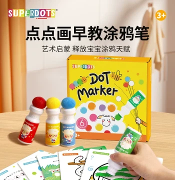 Dot Pen Graffiti Set Baby Watercolor Pens Safe Washable for Ages 3 Kindergarten Early Education Drawing for Ages 2 Children's Colored Pens Painting Coloring Pens Erasable Water-Soluble Crayons for Little Girls