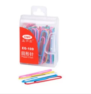 Genuine Eagle EG-10D Colored Paper Clips - 50 Pieces, 50mm, in PP Box