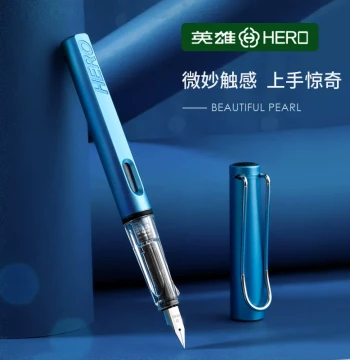 HERO Model 359 Fountain Pen for Students, Grade 3 Kids Handwriting Practice, Elementary School, Replaceable Ink Cartridges, High-Aesthetic, for Boys & Girls Beginners, Non-Erasable, Authentic Official Product
