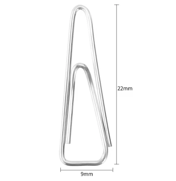 Deli 0051 Paperclips, All-Metal Triangular Shape, Thickened, 100 Pieces per Box, Deli Triangular Paperclips, 10 Boxes