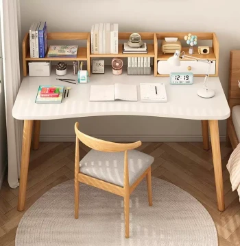 Integrated Desk and Bookshelf for Home Use, Adult Computer Desk, Simple Office Desk, Bedroom Student Writing Desk, Workstation Table