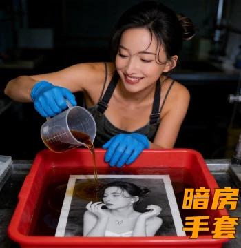 Film Developing Darkroom Gloves - Nitrile Rubber, Acid & Alkali Resistant, Chemical Mixing Gloves, Alternative to Film Squeegees