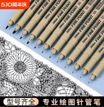 Art Liner Pens for Drawing, Waterproof Manga Outline Pens, Hand-Drawn Design Black Fineliners, Dedicated Art Supplies