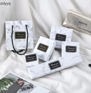 In-Stock Marble Jewelry Gift Boxes with Lid - For Rings, Earrings, Bracelets, and Necklaces