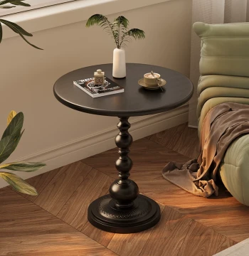 Luxury Sofa Side Table, Home Living Room Small Coffee Table, Vintage Corner Table, Iron Bedside Shelf, Balcony Small Round Table