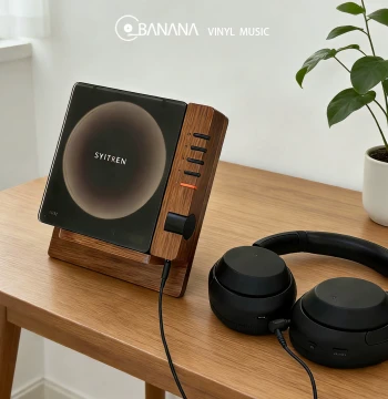 CD Player Stand Compatible with SYITREN R300, Premium Black Walnut Solid Wood Stand, CD Display Rack