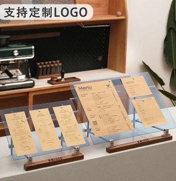 Premium Photo-Sensitive Axle Menu Stand, Desktop Menu Display Sign, Restaurant Ordering Upright Sign, Transparent Acrylic Advertising Rack