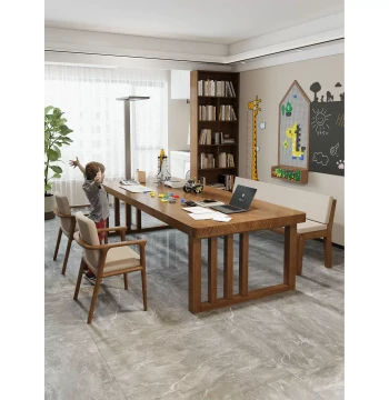 Solid Wood Extra-Long Desk for Living Room Replacement – Multi-Use Workstation, Conference Table, Study or Office Desk