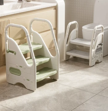 Baby Handwashing Step Stool, Children's Vanity Step Stool, Bathroom Heightening Stool with Handrail for Toddlers