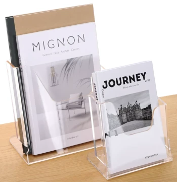Sanrui A4 Desktop Brochure Display Stand - Thickened Transparent Acrylic Rack for Leaflets, Advertising, Exhibition Reception, Office Business Literature, Magazine & Newspaper Holder