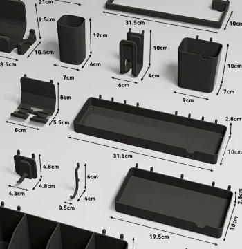 Universal Round Hole Pegboard Accessories 6mm 16mm Spacing L-Hook Storage Box Metal Board Shelf Square Box Phone Holder