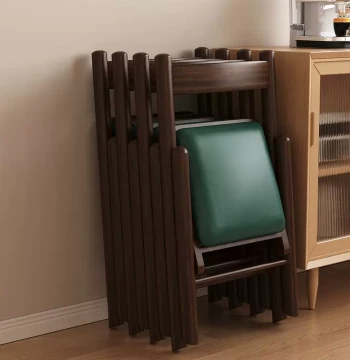 Solid Wood Folding Chair Household Foldable Backrest Chair Ancient Style Dining Chair Minimalist Desk Writing Leisure