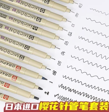 Japan SAKURA/Sakura Fineliner Pen Waterproof Manga Design Hand-Drawn Sketch Pen Drawing Tracing Pen Outline Pen