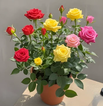 Rose Seedling Extra Large Flowers with Buds, Green Plant for Indoor/Outdoor Balcony Potted Garden, Blooms All Year Round