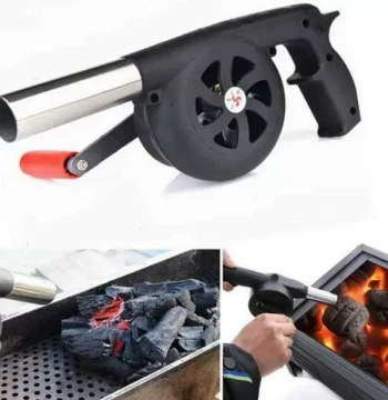BBQ Blower, Hand-Crank Air Blower for Camping, Quick Charcoal Ignition, Small Manual Fan for Accelerating Combustion in Charcoal Grills
