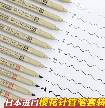 Sakura Pigma Micron Fineliner Pens - Waterproof Black/Brown Ink for Manga, Watercolor, Sketching & Nail Art (Soft Tip BR Available)