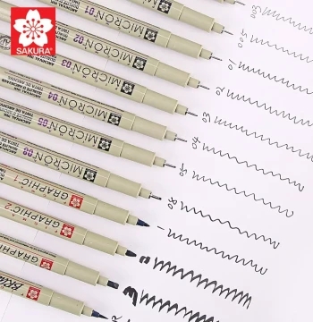 Japan Sakura Pin Liner Waterproof Outline Pen Hand-Drawn Pen SAKURA Drawing Pen Manga Border Pen XSDK-7P Art Special Painting Anime Architectural Design Sketch Drawing Pen Set 005