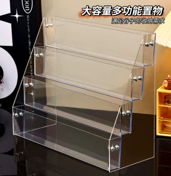 Badge Display Stand for Badges, Colored Paper, Planner Cards, Trading Cards, Merchandise Organizer, Transparent Acrylic Goods Display Rack