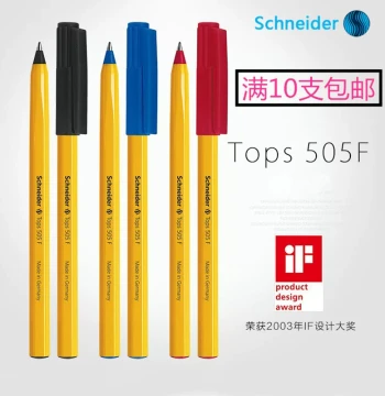 German Schneider Waterproof Smooth Portable Ballpoint Pen for Student Exams 505F Medium Oil Pen 0.5 Large Capacity Classic Atomic Pen Black Red Blue Office Writing Oil Pen