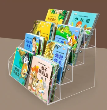 Acrylic Book Display Rack for Malls & Stationery Stores - Transparent Card Tiered Shelf for Live Streaming, Home & Office Organization