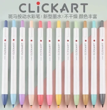 Japan ZEBRA Clickart Retractable Highlighter Marker Pen for Journaling and Note-Taking, Quick-Drying Watercolor Pen, Smudge-Proof