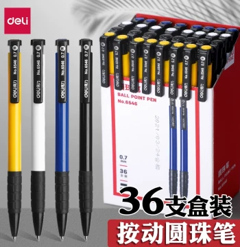 Deli Colored Ballpoint Pens Authentic Push-Button Blue Red Oil Pens for Elementary Students, Vintage Office Atomic Pens, Oil Pens, Medium Oil Pens, Push-Button Oil-Based Black Ballpoint Pen Refills, Gel Pens Wholesale